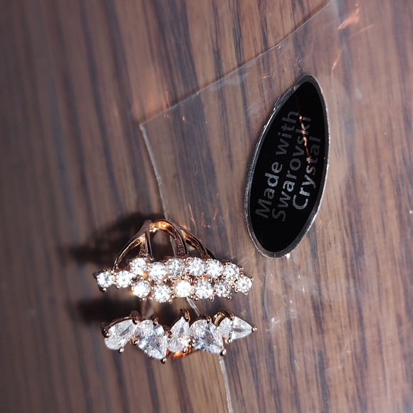 Clear Swarovski Crystal Ring, Sz 7.5 & 7 - Picture 1 of 4